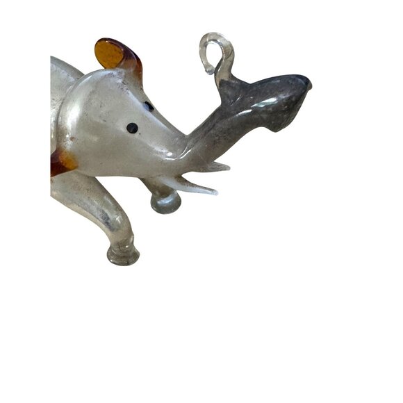 Antique Blown Glass Elephant Ornament Lauscha Germany Bimini Style Clear/Brown 4 - Picture 4 of 6